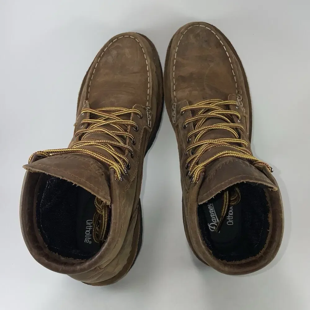 Danner Bull Run Moc Toe Boots Mens Size 10.5 D Brown Leather 6